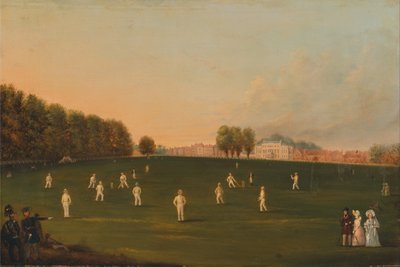 First Grand Match of Cricket Played by Members of the Royal Amateur Society on Hampton Court Green by Unbekannt Unbekannt